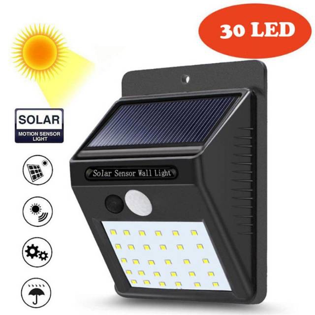 20 - lampu led sensor matahari solar powered 30 led wall light