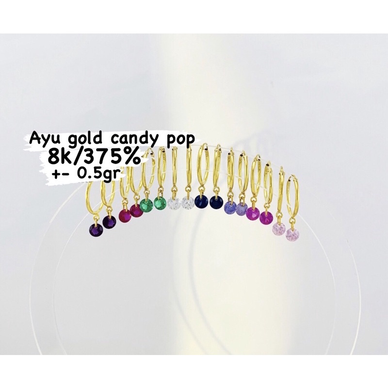 Anting emas gipsy candy pop ayu gold kadar 375/8k