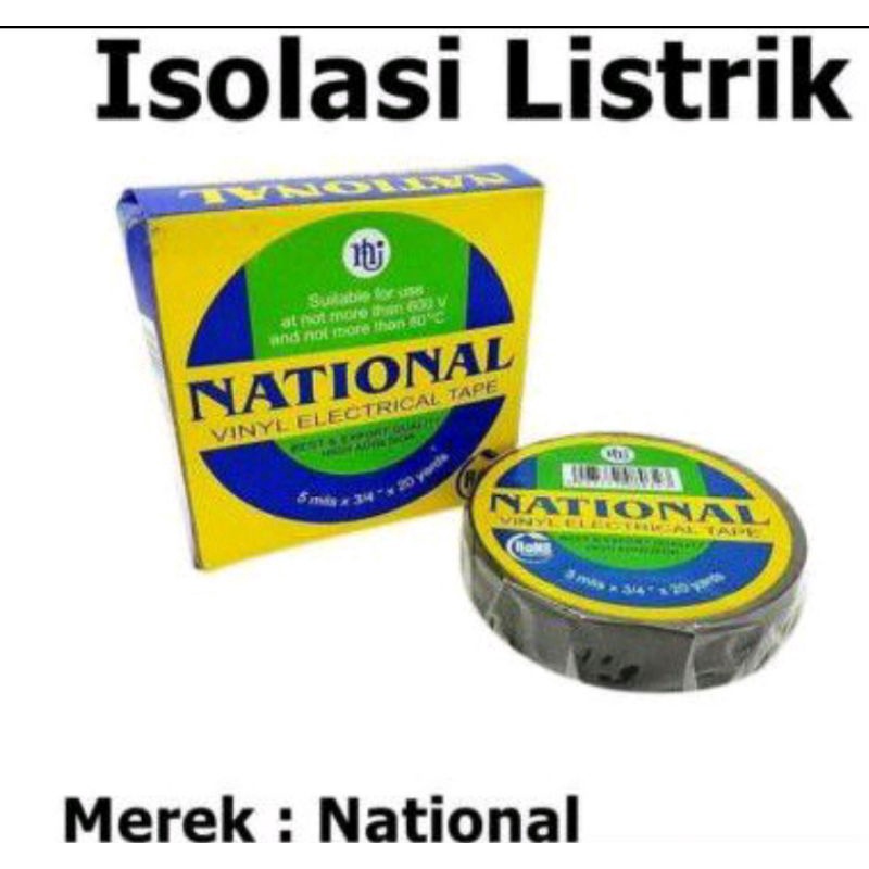 

NATIONAL ISOLASI LISTRIK HITAM 3/4 " INCI 20 YARD GROSIR