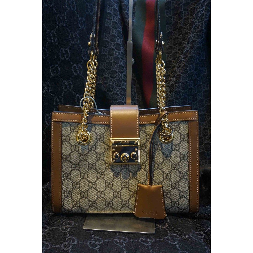 Tas Selempang Rantai Wanita Gucci Brown Gold