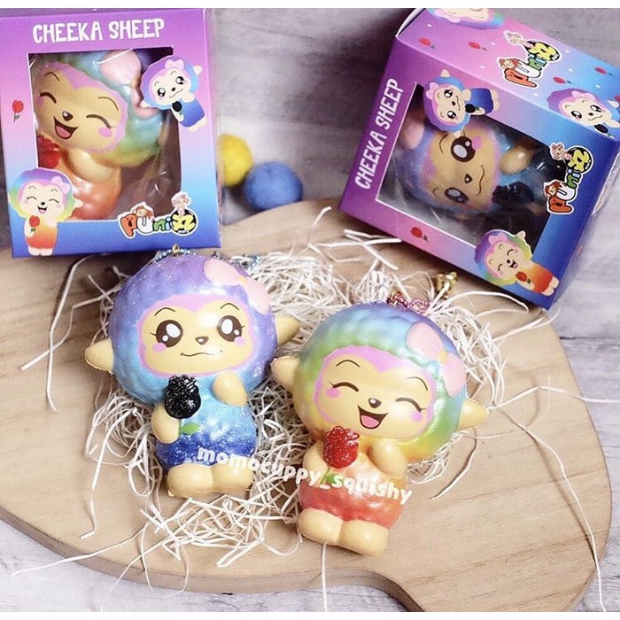 PROMO SQUISHY LICENSED DEEFECT cheeka sheep by punimaru ( domba monyet ORI)