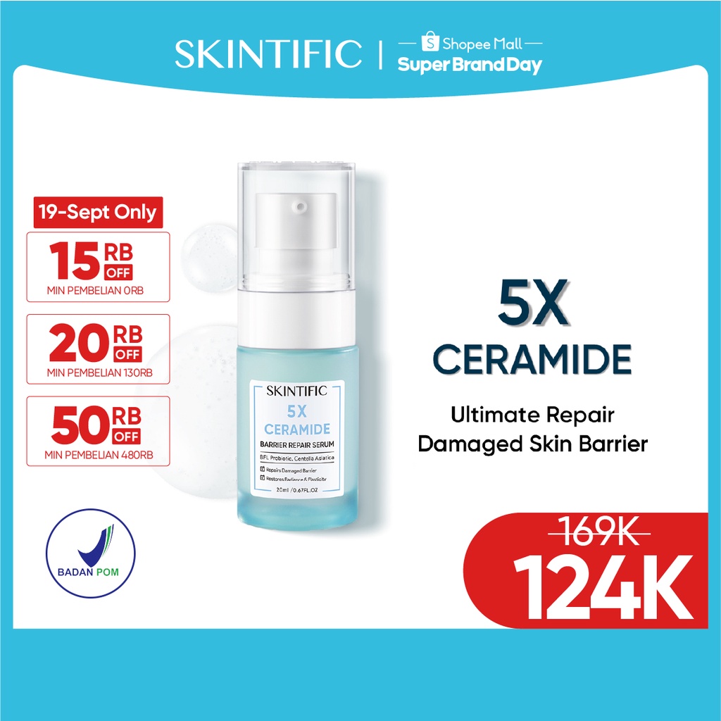 SKINTIFIC - 5X Ceramide Skin Barrier Repair Serum Scientific Power Repairing Essence Facial Skin Serum 20ml [BPOM]