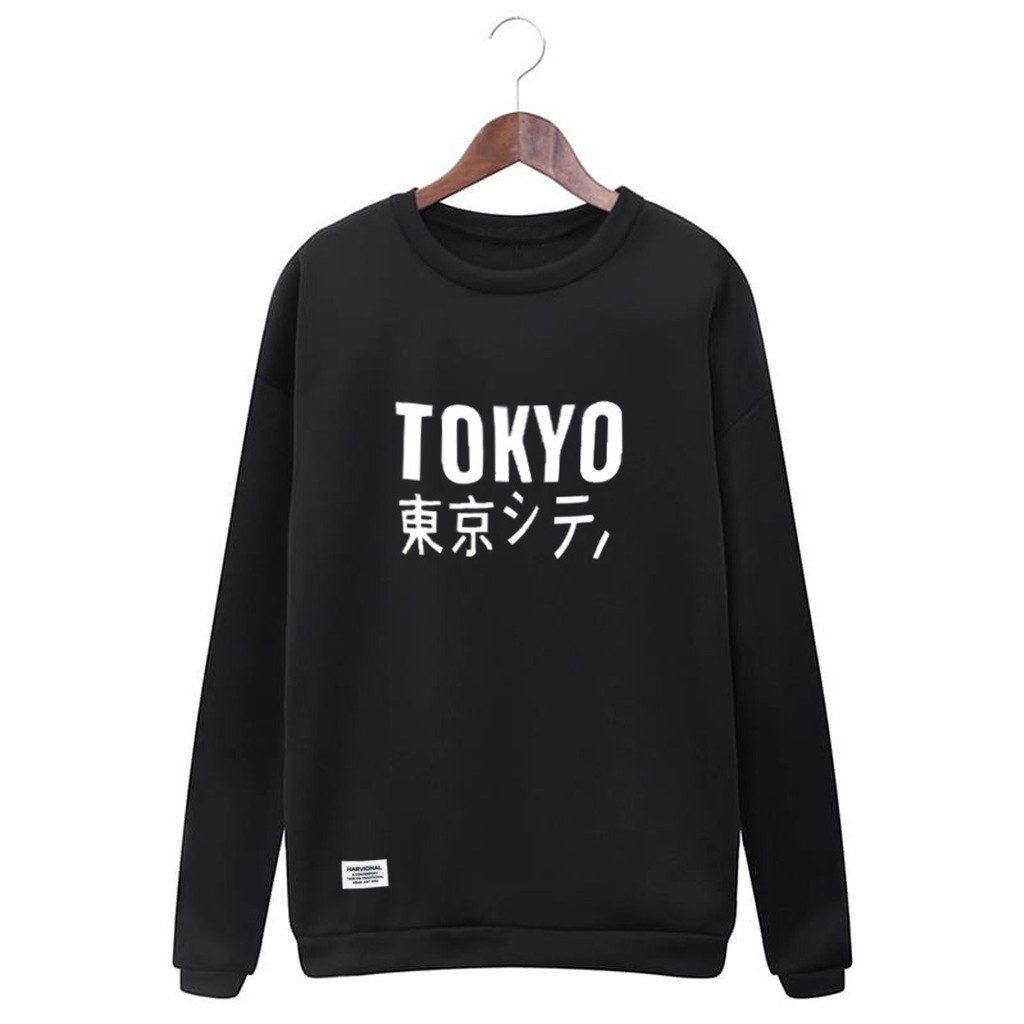 Parisdivarious Sweater Hoodie Sweatshirt Crewneck Tokyo Lama Bahan Fleece Size S - XXL (Pria &amp; Wanita)