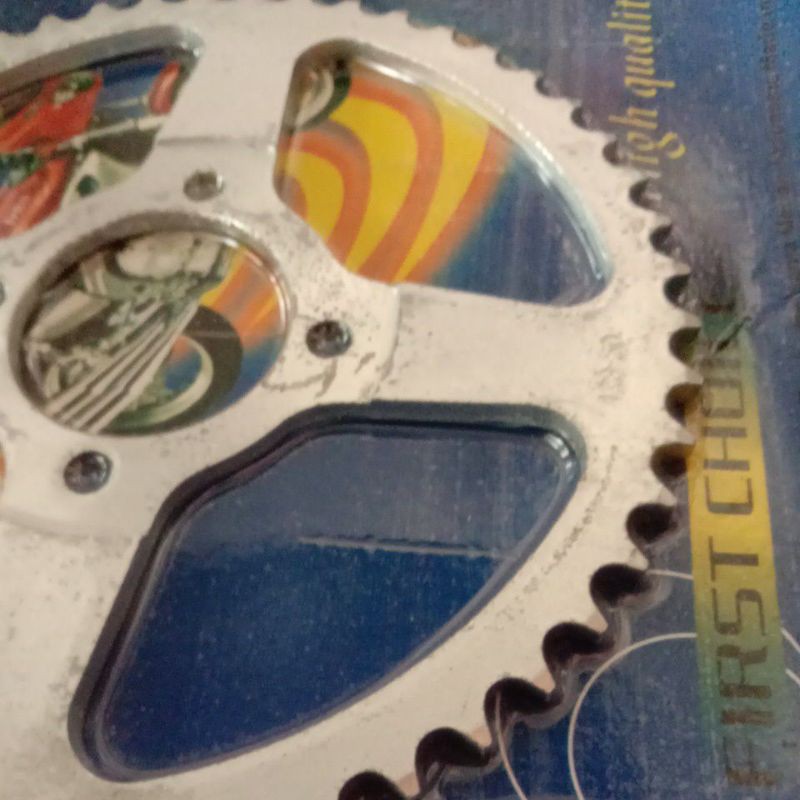Gir 50 T 50T Honda Astrea-prima-Grand-win-Supra X100 Gear Set Depan+Belakang Sprocket GearSet Girset-1