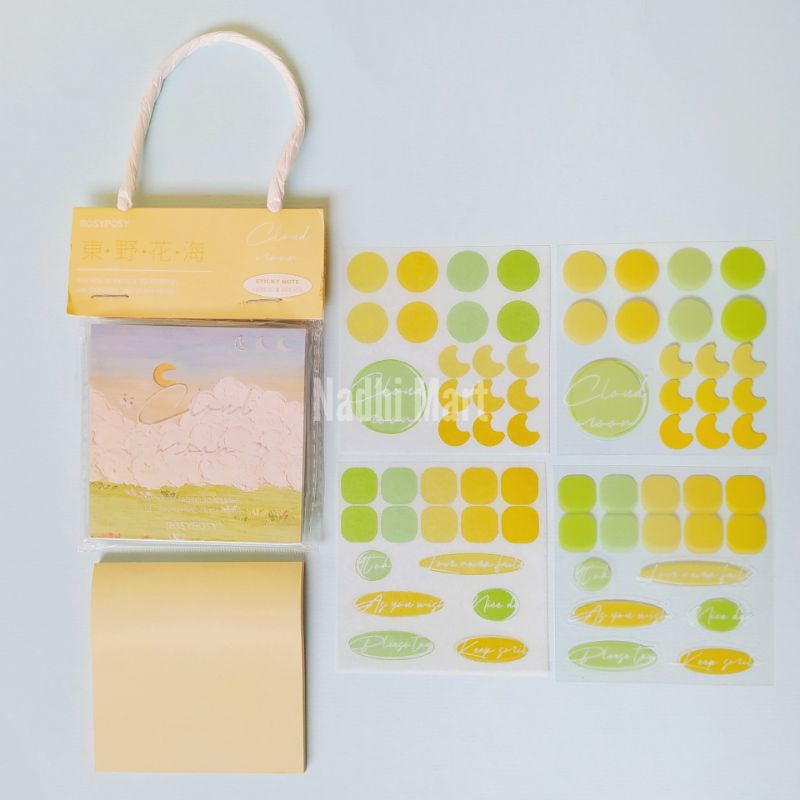 STIKER STICKY NOTE STIKER STICKY NOTES STIKY NOTE MEMONSTICJY NOTE / FLOWER STICKY STIKER FLOWER ROSE-Cloud moon
