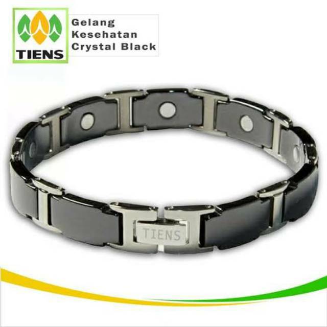 Gelang Kesehatan Modern Ti-Energy Magnet Bracelet Crystal Black Tiens Anti Radiasi Sakit Kepala
