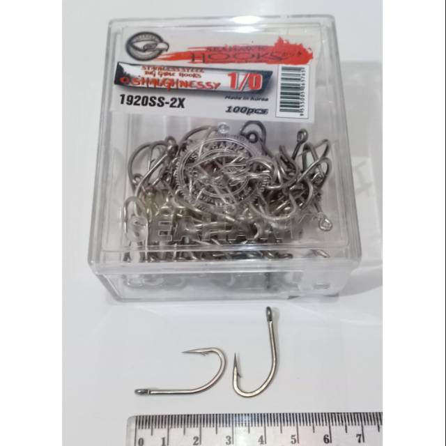 KAIL SEAHAWK HOOK SIZE 1/0 MODEL 1920SS-2X QTY.100PC OSHAUGHNESSY SUPER STAINLESS STEEL KAIL PANCING