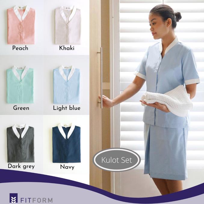 SERAGAM SUSTER FITFORM MANDARIN COLLAR (CULOTTE/CELANA PENDEK)