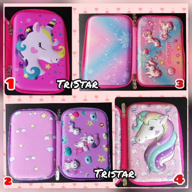 

Kotak pensil 3D. Cover Unicorn Hardcase, Timbul 3D