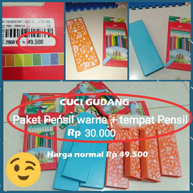 

Paket Pensil Warna Faber Castell+ tempat pensil