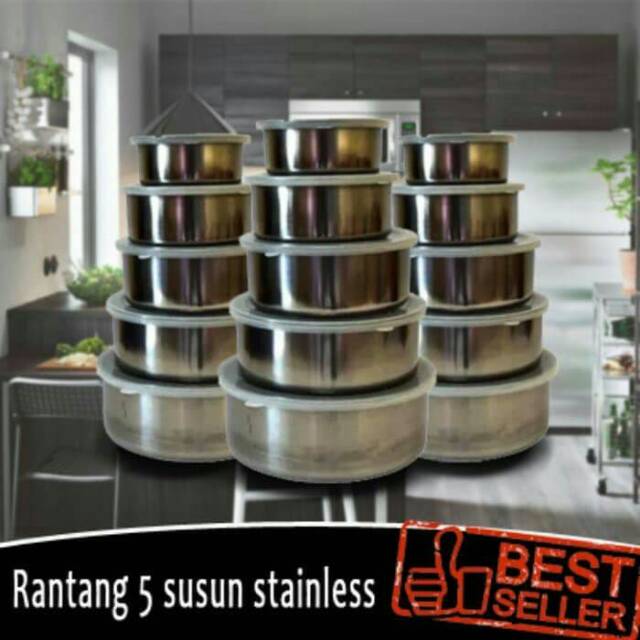 FRESH BOX - RANTANG 5 SUSUN STAINLESS STEEL