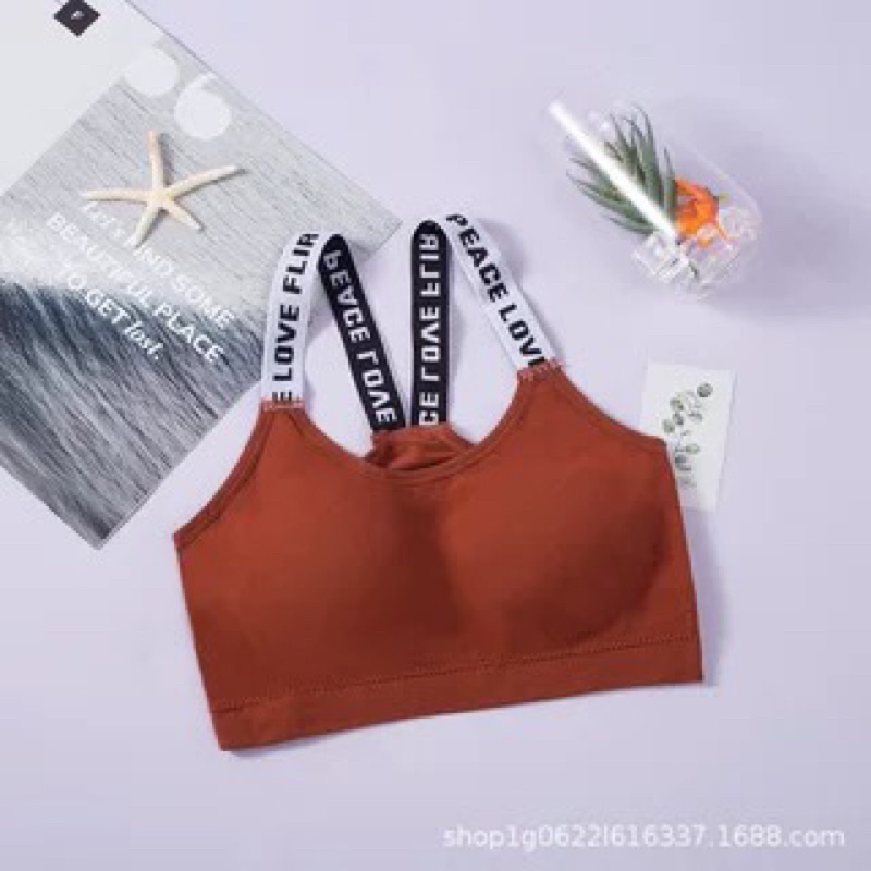 Sport Bra Push Up Gym Fitness Senam Zumba Jogging Yoga Pakaian Dalam Olahraga Wanita High Quality-bra-9 brown