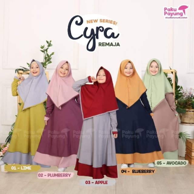 Gamis anak 4-13th cyra series paku payung