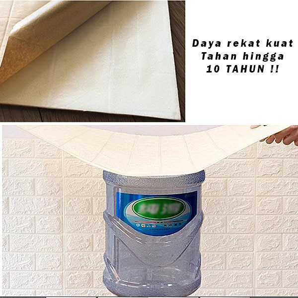 Wallpaper Dingding 3D Foam Motif Batu Bata 70 x 77 CM Dekorasi Dinding Kamar  Murah-7