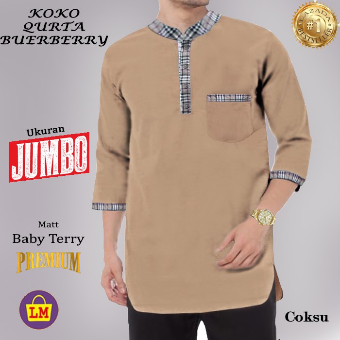 TERMURAH TERLARIS Baju Muslim Pria Koko Qurta berry Ukuran XL XXL XXXL LMS 08937 08939 08941