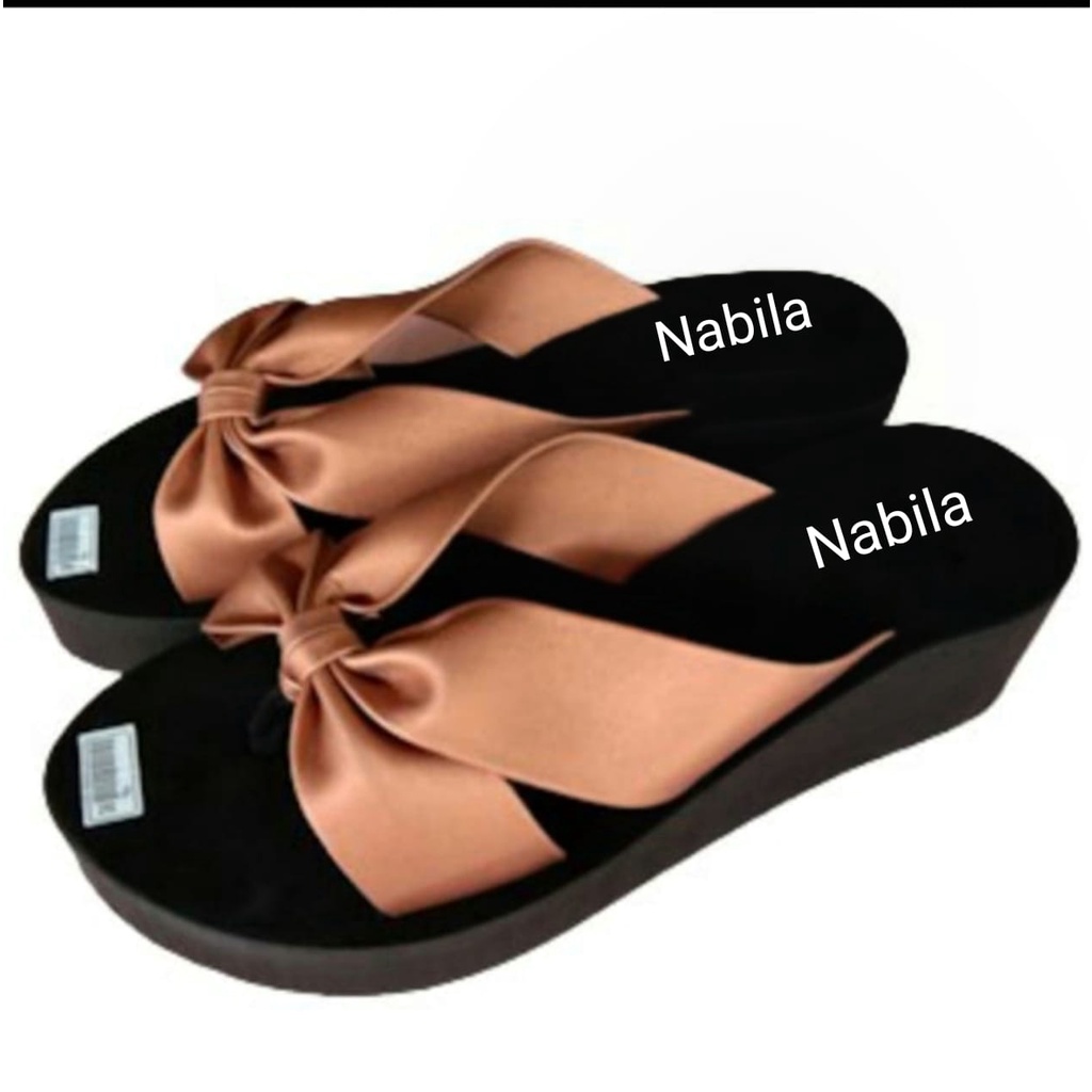 SANDAL WEDGES SILANG JEPIT WANITA