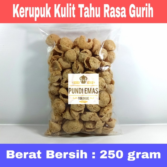 Kerupuk Tahu 250gr / Kerupuk Kulit Tahu Walik Crispy Asin Gurih