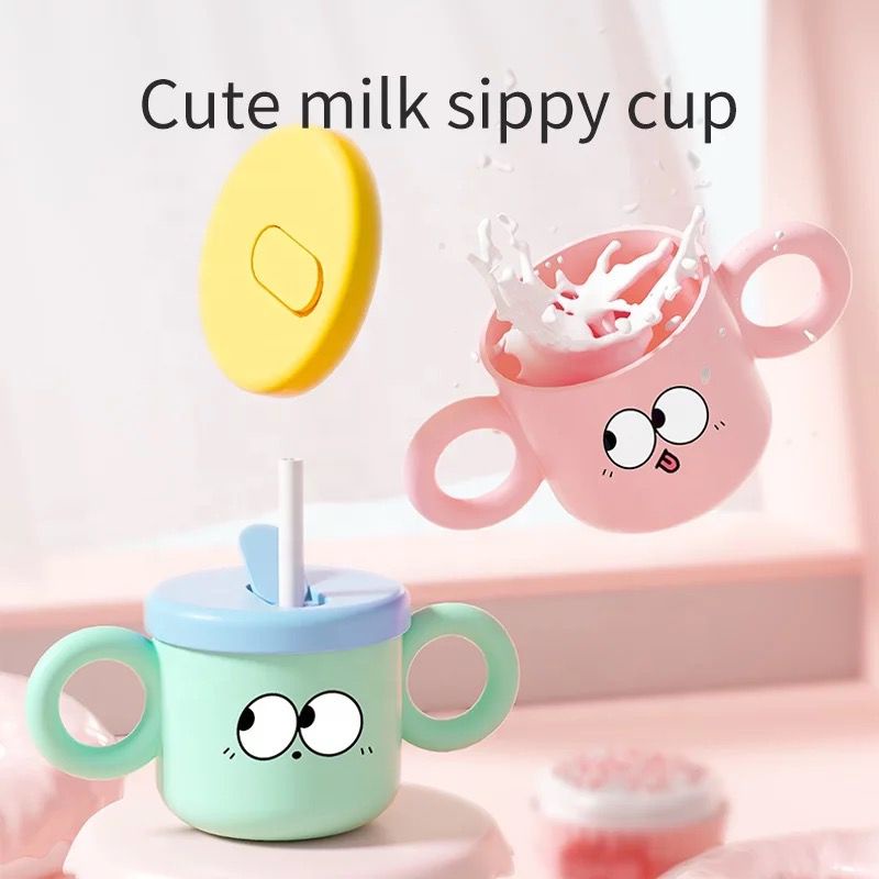 KOKOBEE - Toukie 2in1 Snack Cup and Milk Sippy Cup Baby With Straw (240ml) 6m+ / Leak proof / anti tumpah / mcoconi / cangkir bayi / cangkir lucu / gelas minum bayi / training cup / tempat snack bayi / peralatan makan bayi / grosir / dengan sedotanab