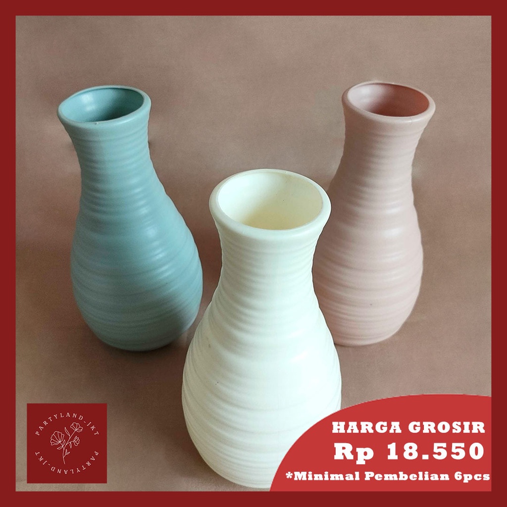 Plastic Ceramics Texture Flower Vas  Bunga Plastik Buatan Dekorasi Hias Pajangan