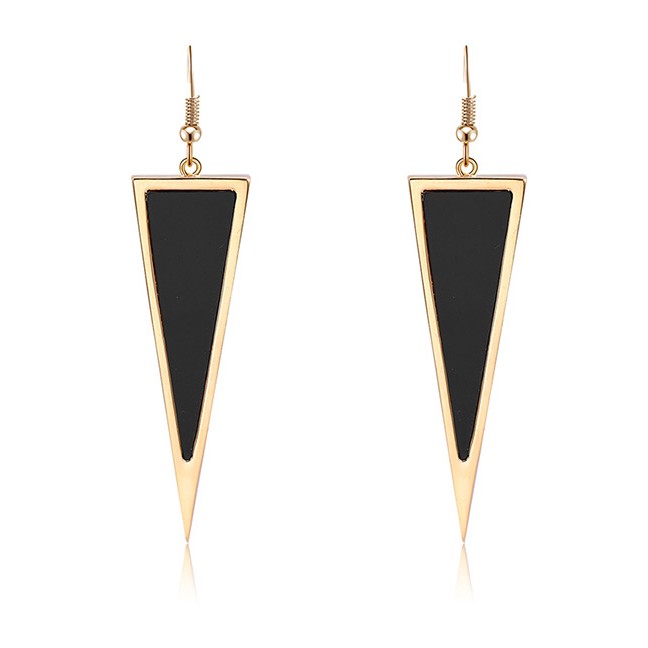 LRC Anting Tusuk Fashion Triangle Shape Decorated Earrings