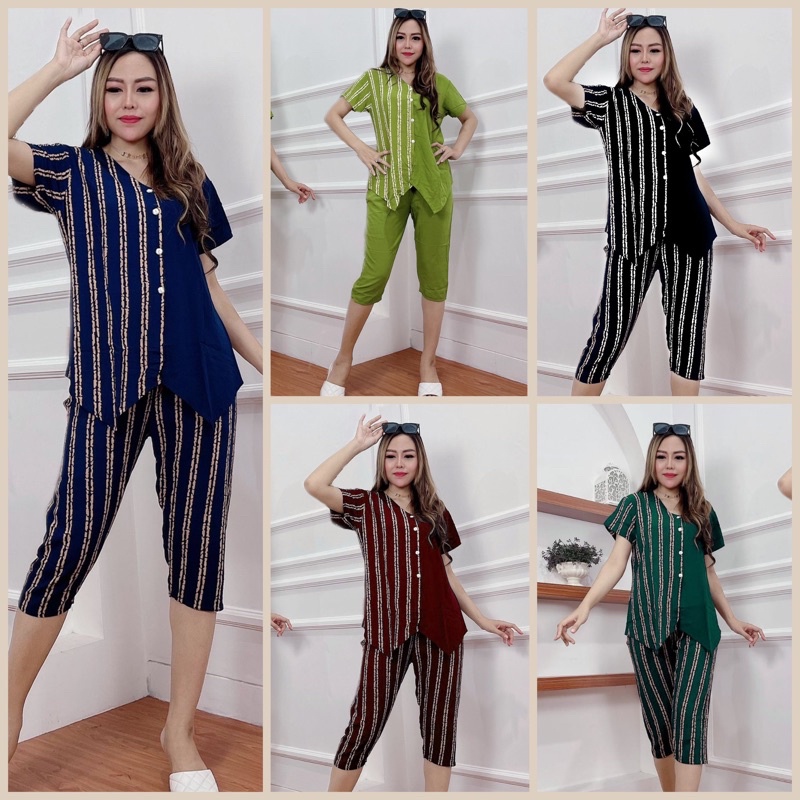 Morymony daily set homewar / setelan celana pendek / stelan baju wanita marble pastel
