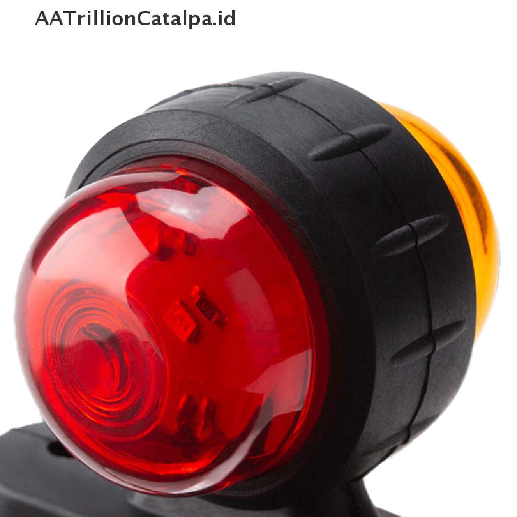 Aatrillioncatalpa 2pcs Lampu LED 12V Warna Merah Amber Untuk Samping Truktrailervanbus