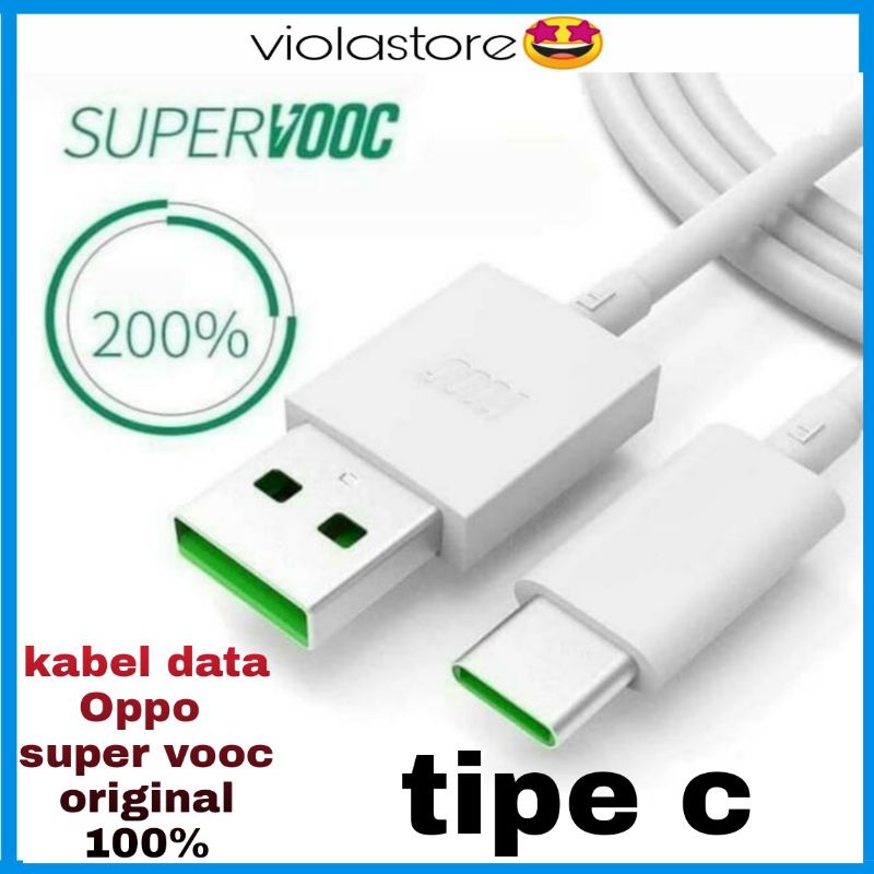 Kabel data oppo tipe c original 100%.Vooc fastcharging