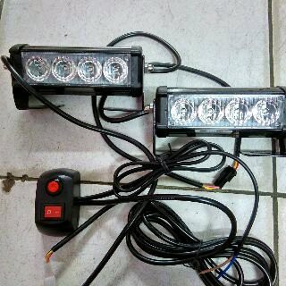 Lampu Strobo 4x2LED - Strobo mobil motor - Strobo Flash 4led
