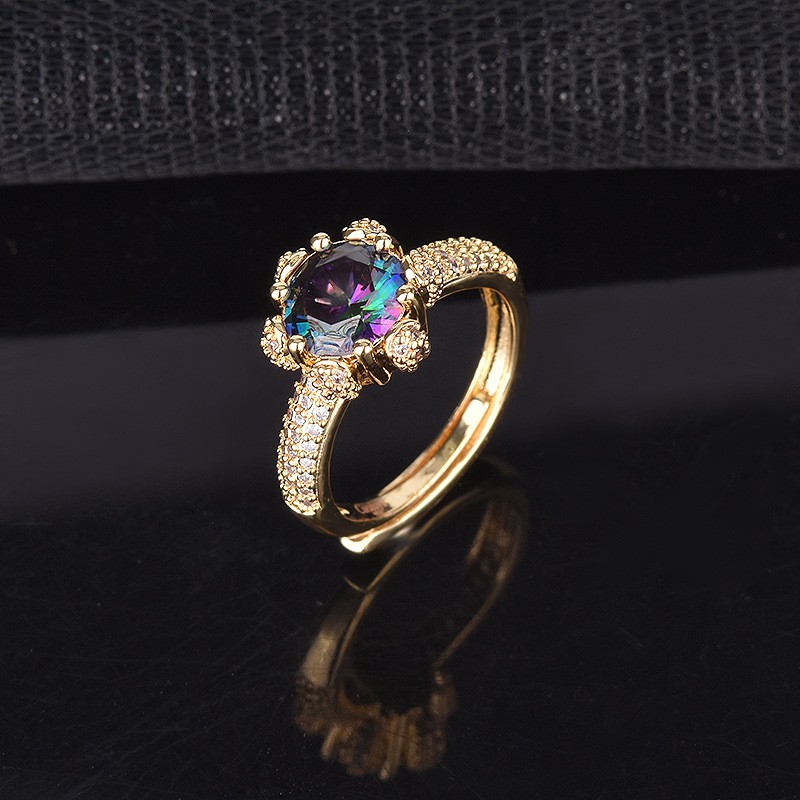 pt950 emas laser warna-warni berlian wanita cincin kawin perhiasan disesuaikan