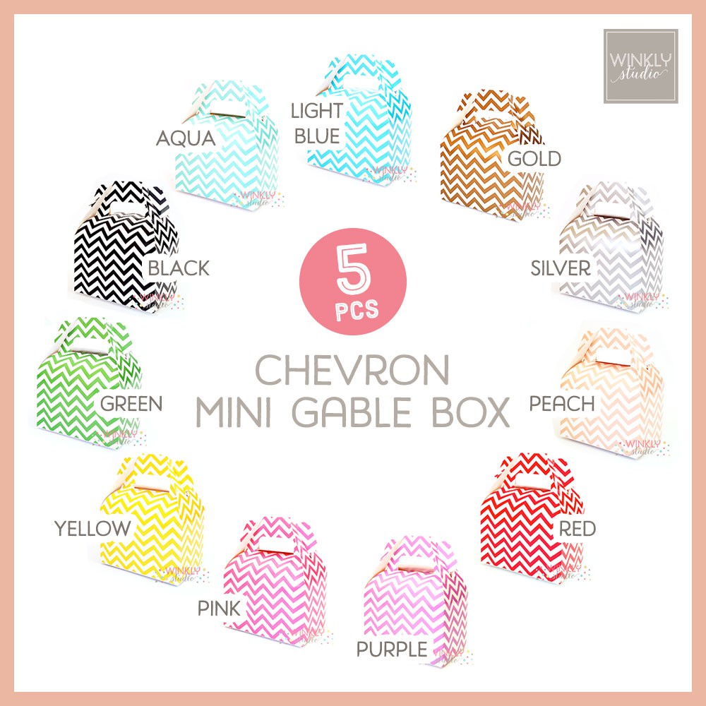 Chevron Mini Gable Box / Kotak Snack Mini Motif ZigZag