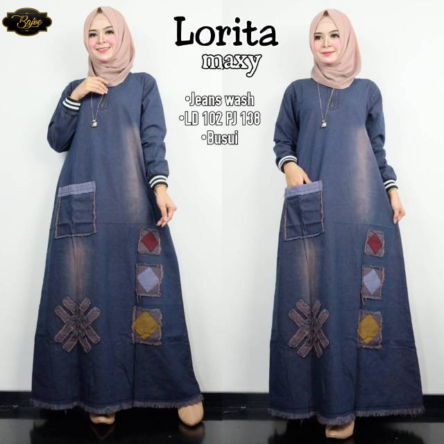 Gamis denim lorita maxy by bajoe