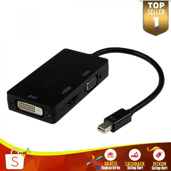 Konverter Mini Displayport ke HDMI/DVI/VGA 1080p Thunderbolt Compatible Port Thunderbolt Terbaru