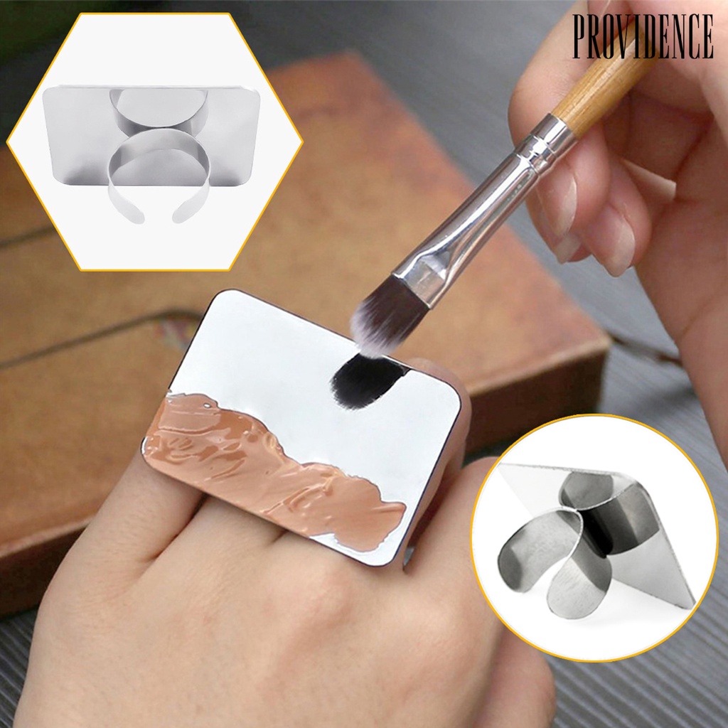 Providence Makeup Palette Smooth Surface Easy to Use Stainless Steel Wide Application Easy to Clean Finger Palette for Women