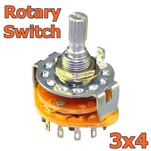 Saklar Putar Rotary Switch 3x4 Selectable Switch Selector Audio - 3x4 4 Posisi