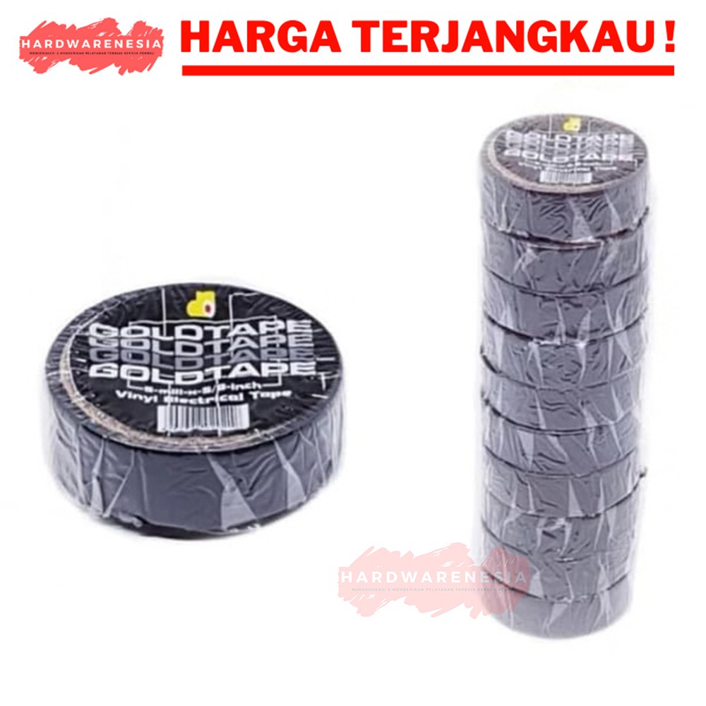 

ISOLASI SOLATIP KABEL LISTRIK HITAM GOLDTAPE VINYL ELECTRICAL ELEKTRIKAL ELEKTRIK DOUBLE TAPE NACHI