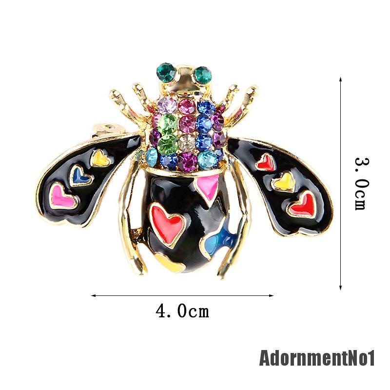 (Adornmentno1) Bros Pin Enamel Desain Lebah Hias Kristal Aksesoris Scarf Wanita