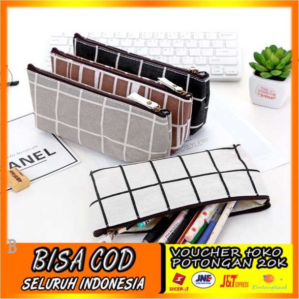 

Tempat Pensil Korea Lattice Pattern / Tempat Kosmetik Termurah
