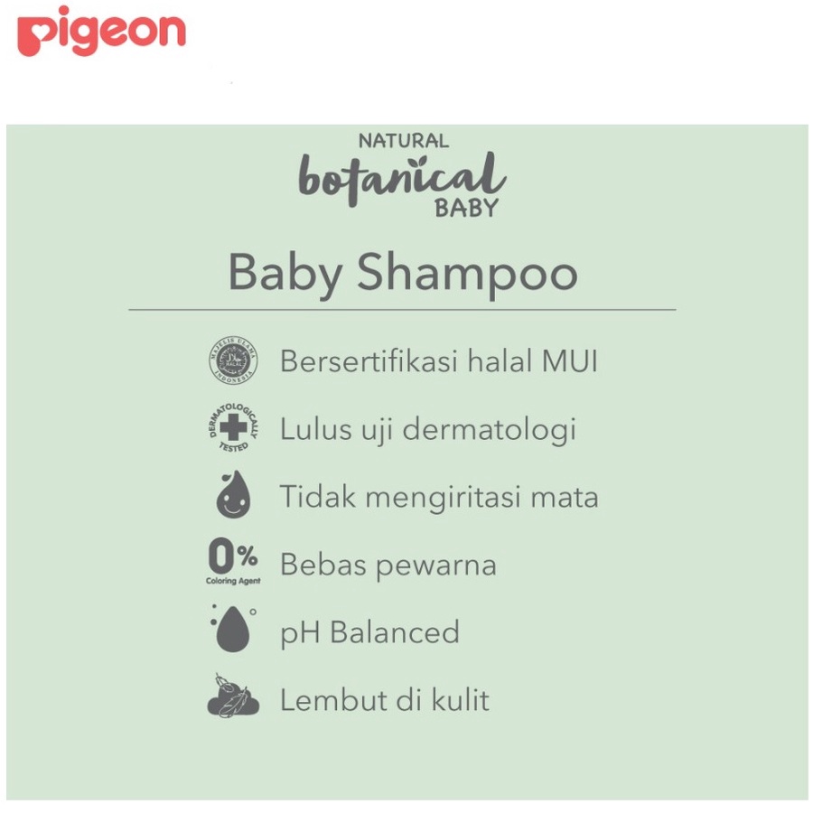 Pigeon Natural Botanical Baby Shampoo 240ml Shampo Bayi Natural 240 ml