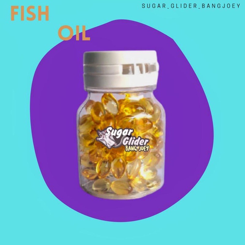 FISH OIL MINYAK IKAN SUGAR GLIDER LANDAK MINI HAMSTER MARMUT ANJING KUCING HEWAN bang joey 50kapsul