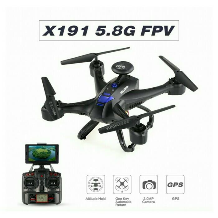 Zackymall Drone Xinlin X191 2.4G 4Ch 2.0Mp Hd Camera 5.8G Fpv Selfie Gps