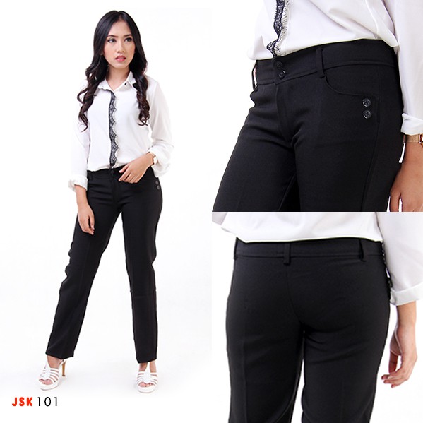 5 Warna Celana Panjang Bahan Katun Wanita Kerja Guru Kantor Kuliah Umum Shopee Indonesia