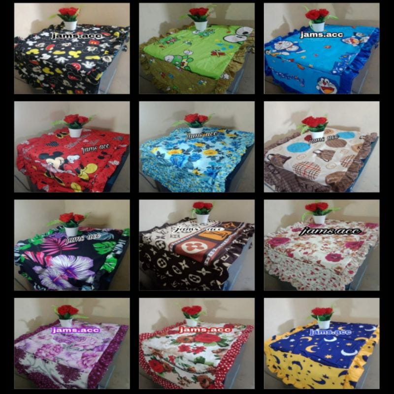 SARUNG KULKAS COVER KULKAS  Karakter Hello Kitty Doraemon Keropy Motif Bunga Shabby ALAS KULKAS MOTIF KARAKTER