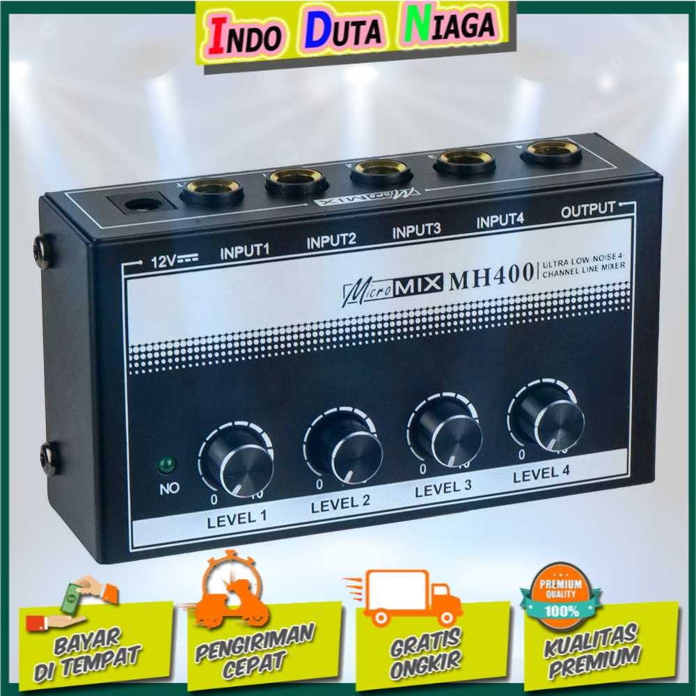 IDN TECH - XTUGA Professional Ultra-compact Karaoke Mixer Amplifier 4CH - MH400