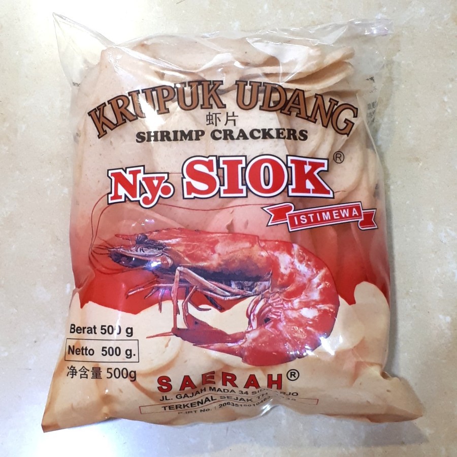 Ny.SIOK Kerupuk Udang Oval 500gr Ny. Siok Krupuk Udang Nyonya Siok Bulat