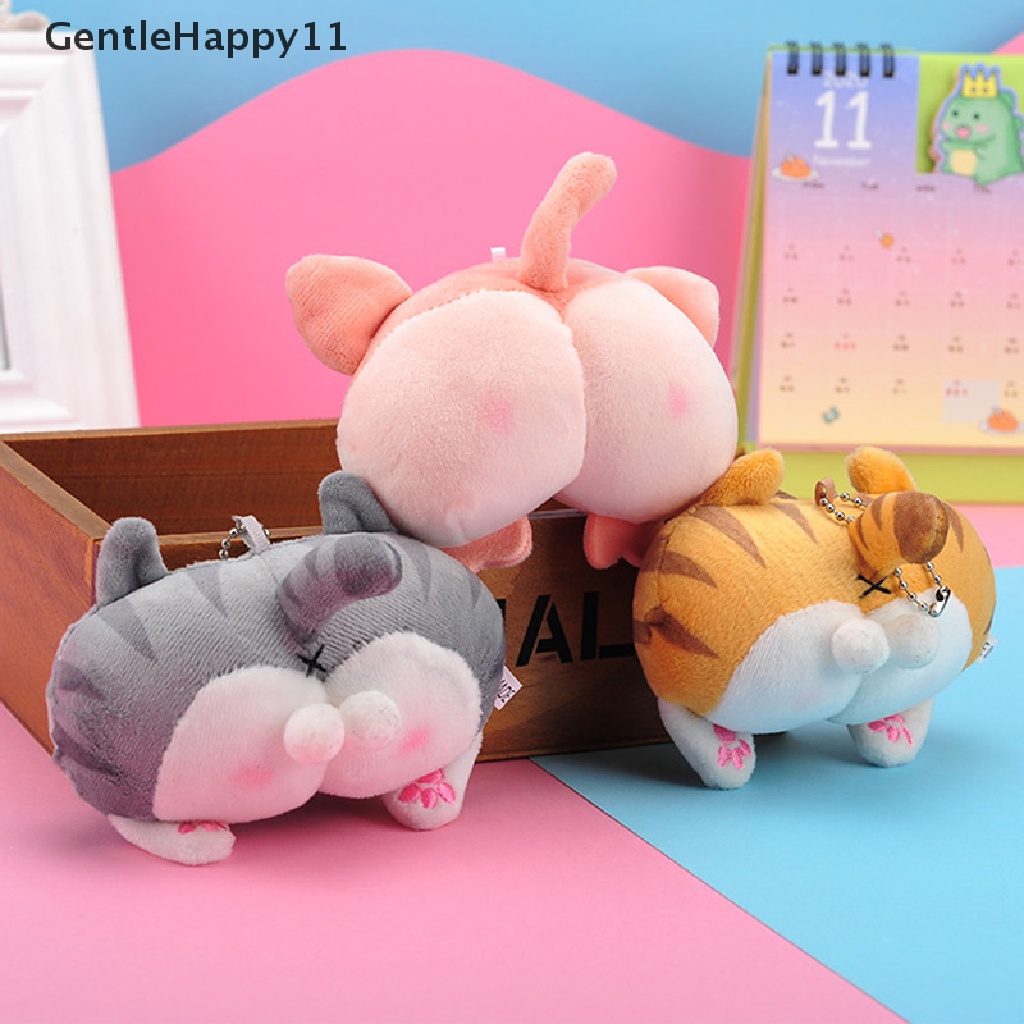 Gentlehappy Gantungan Kunci Bentuk Pantat Kucing Corgi Bahan Plush