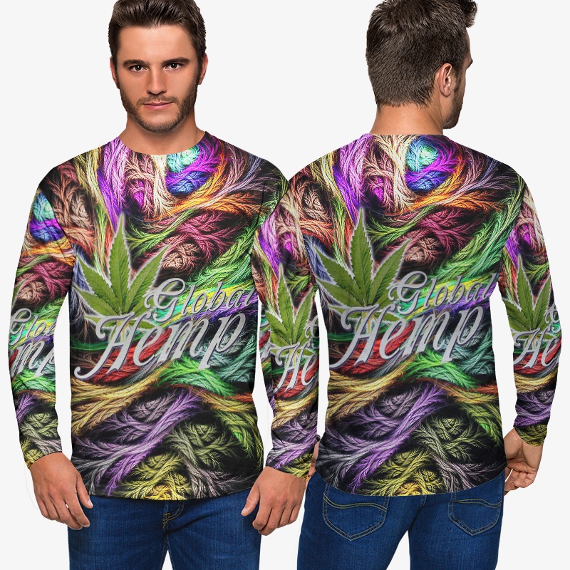 Kaos Pria Global Hemp Tshirt Bahan Polyester Jersey Casual Style Fashionable Unisex Tees