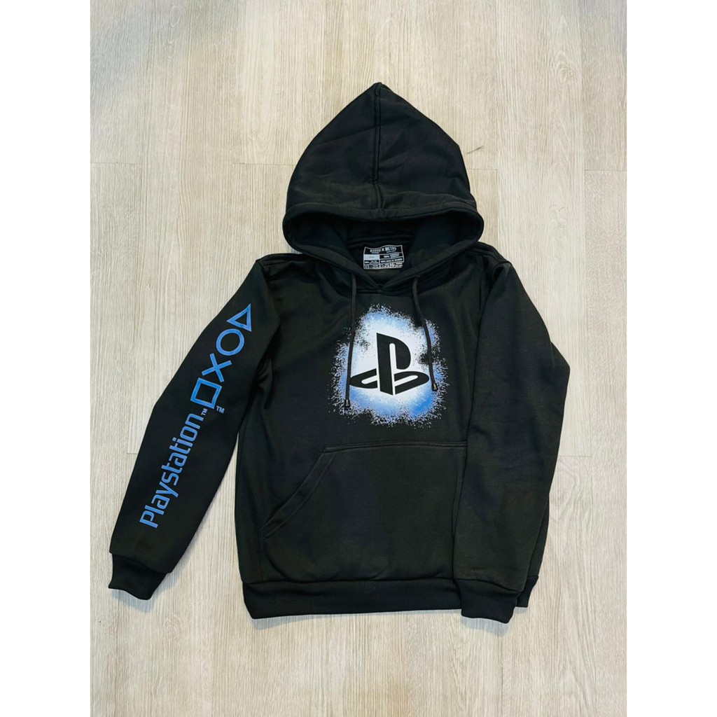 Hoodie Gamer Playstation Splash BLACK Cotton Fleece