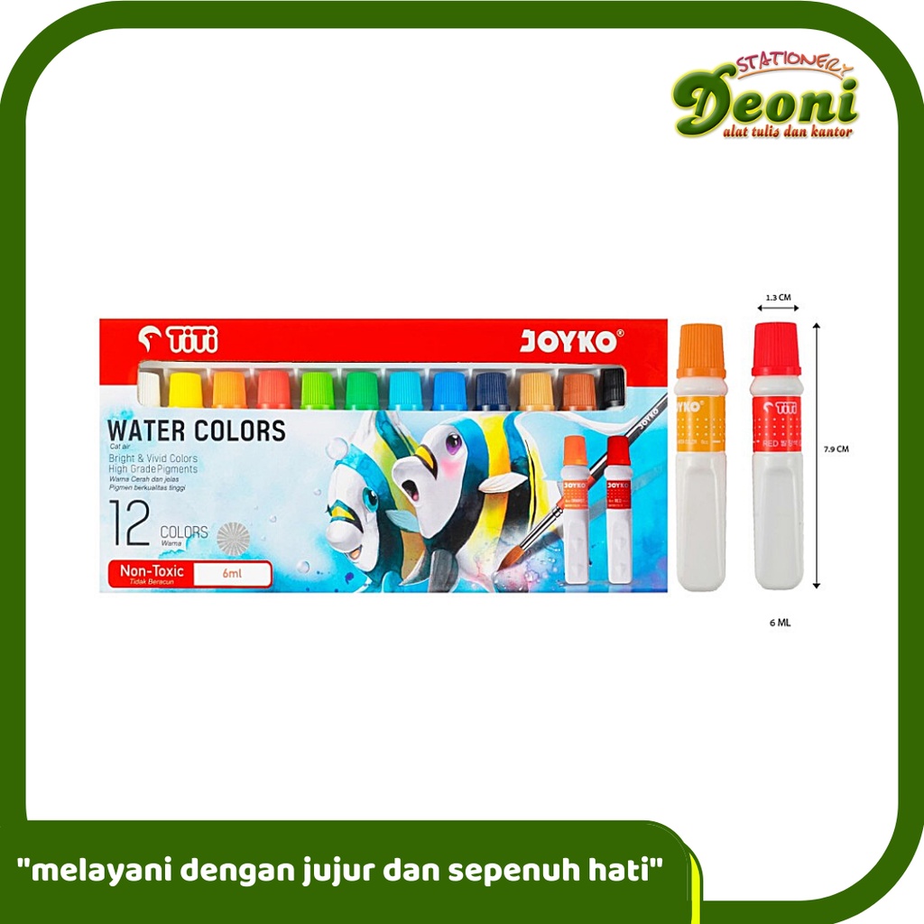 

JOYKO WAC- 6 ml Water Colors Cat Air - 12 Warna