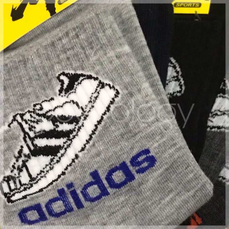 (Min 3pcs @8.000) Kaos kaki sport tebal 3/4 branded socks