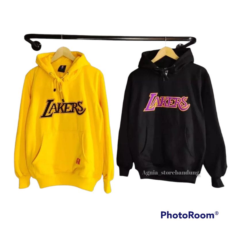 JAKET LA LAKERS DEWASA SWEATER HOODIE NIKE X LAKERS LOGO FULL BORDIR / Hoodie New Era X NBA LA LAKER